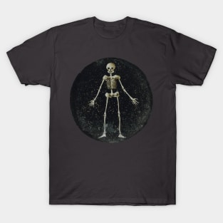 The cutest skeleton in the history of ever - vintage lantern slide, handpainted on glass - cleaned and restored T-Shirt